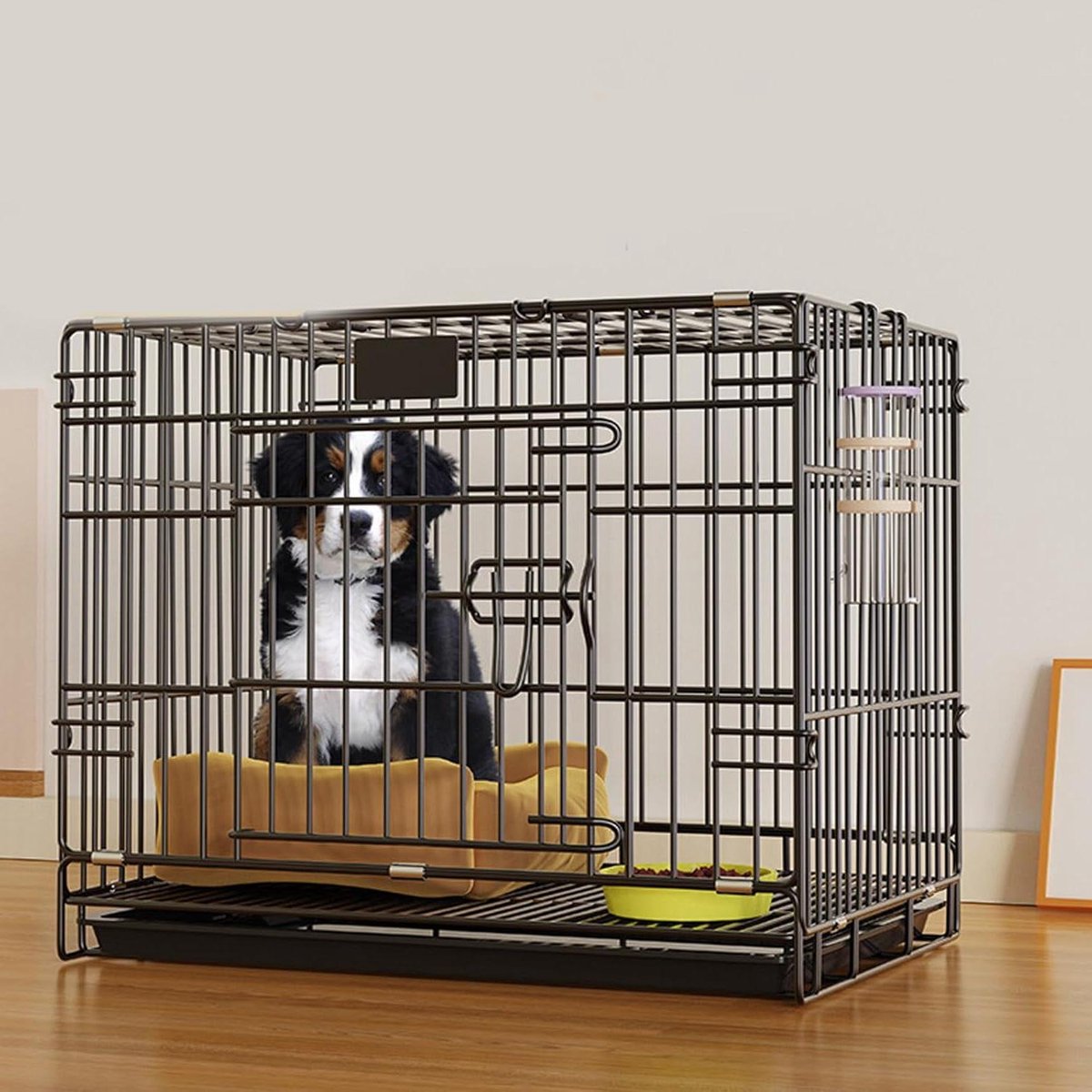 Honden Bench - Huisdier Kooi - Veilig Transport - Uitneembare Lade - 50x33x38cm - Zwart