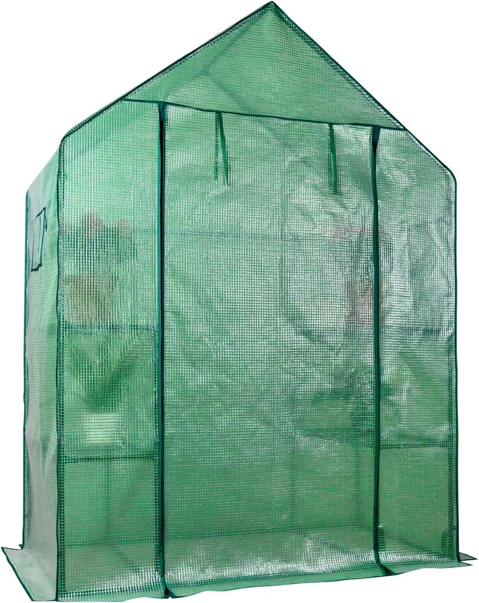 Folie Kas - Plantentent Wintertuin - Planten Kweken - Verstevigd Net - 195 cm Hoog - Groen