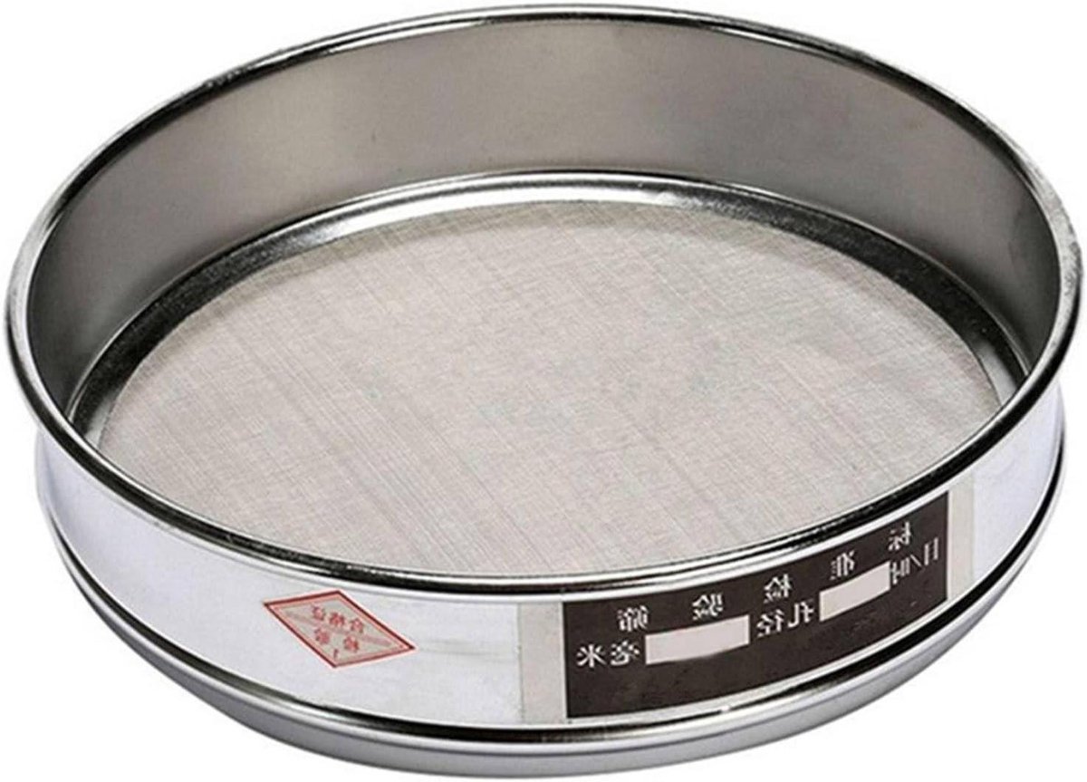 Laboratorium Zeef - Test Zeef - Materiaal Sorteren - Roestvrij Staal - 20 cm Diameter - Zilver