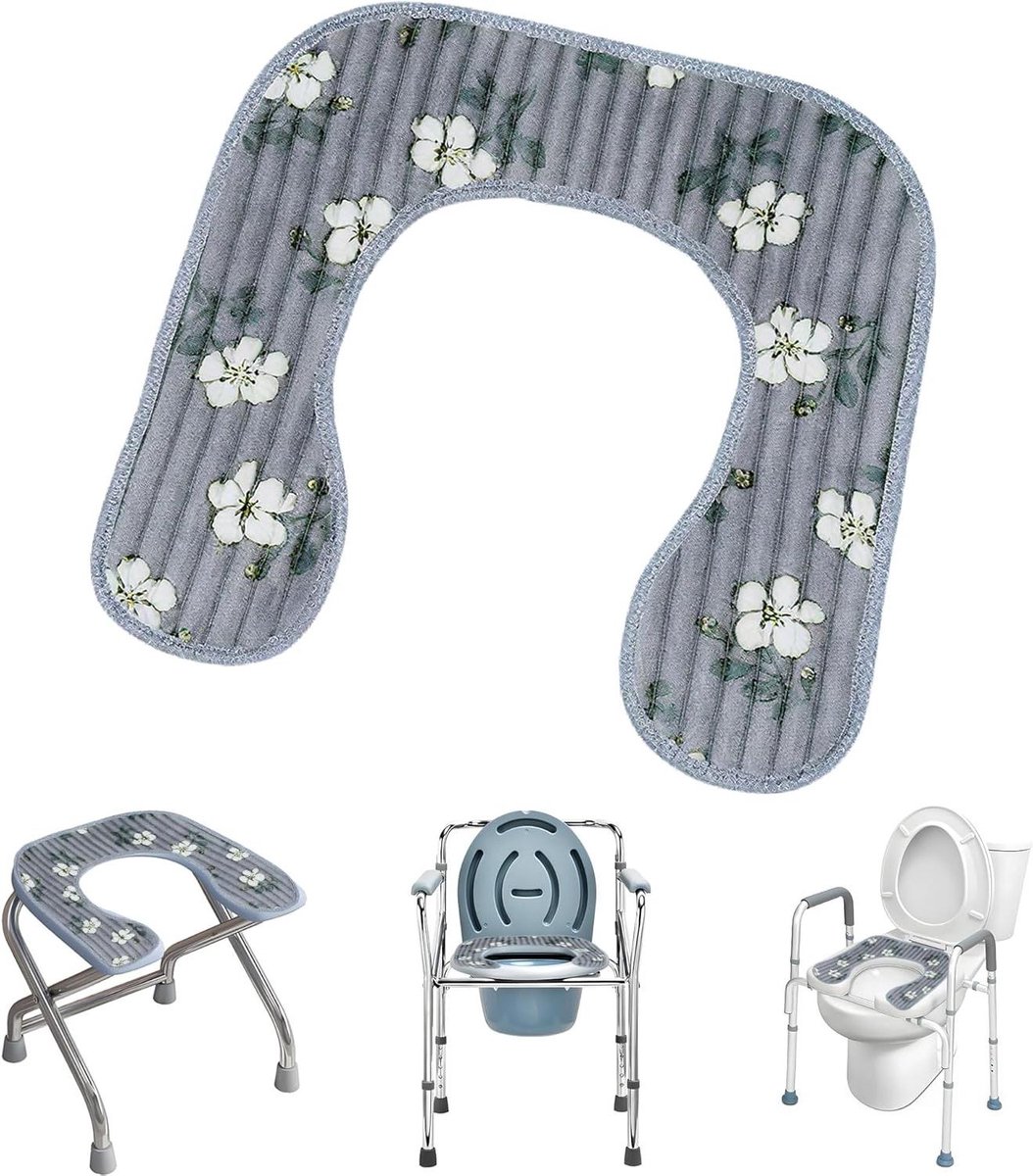 Toiletzitting - Zachte hoes - Comfort Verhoging - Universele Pasvorm - 40 x 38.5 cm - Grijs