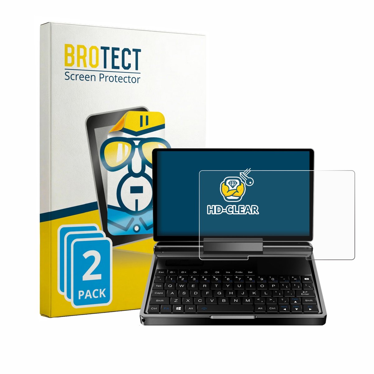 BROTECT - Screenprotector voor GDP MicroPC 2 - Folie Beschermfolie transparant 2 Stuks