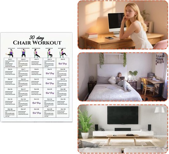 Stoelyoga Kaarten - Fitness Planners - Dagelijkse Welzijn - Geleide Houdingsondersteuning - 6 Stuks - Gekleurd — afbeelding 4