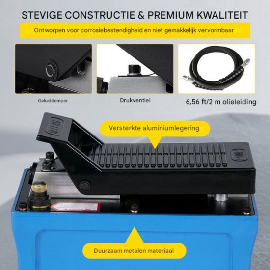 Hydraulische Lucht Pomp - Enkelwerkende cilinder - 10.000 PSI Voetpomp - Inclusief Accessoires - 1,7L — afbeelding 5