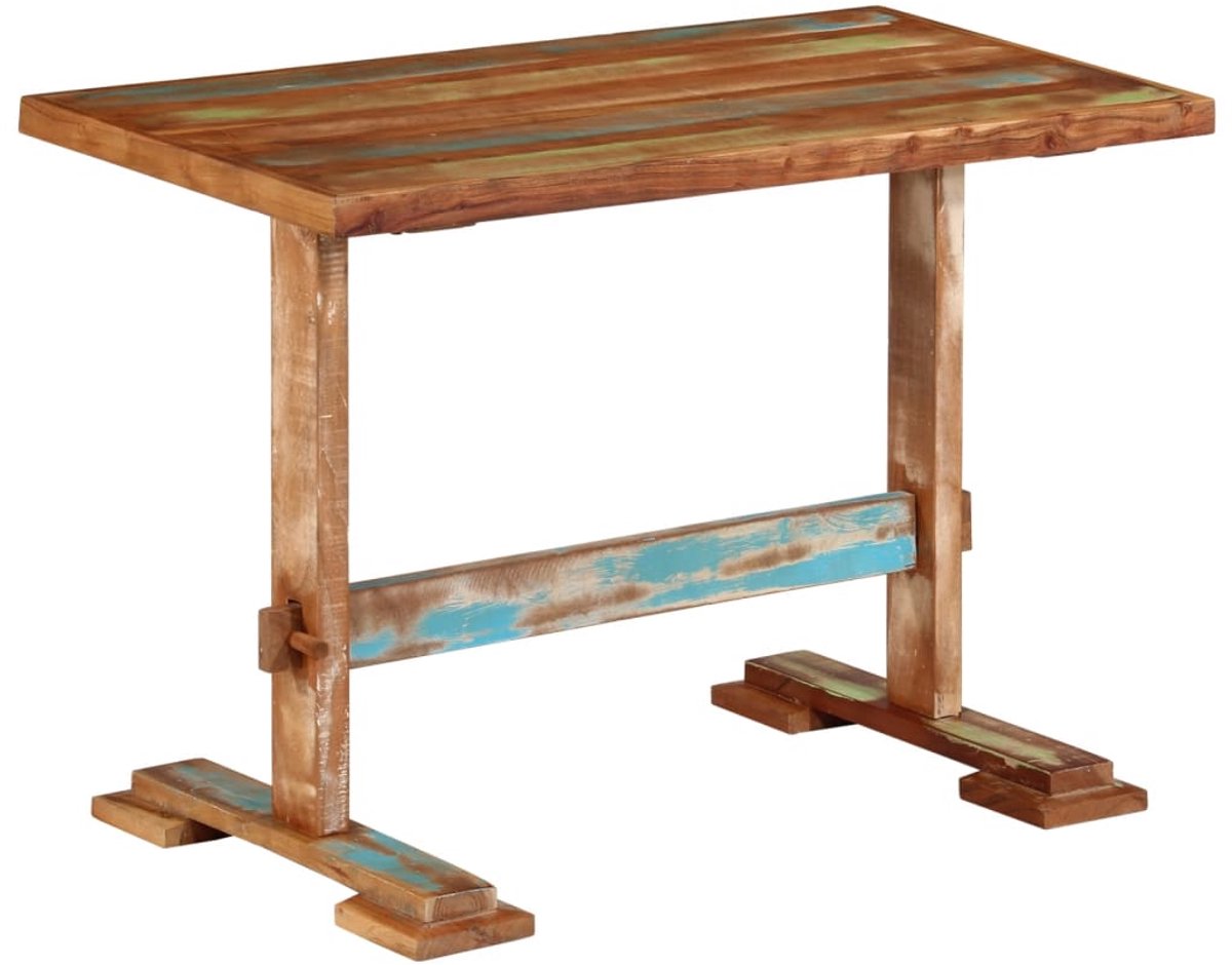 vidaXL Eettafel - 110x55x78 - cm - massief - gerecycled - hout Bruin