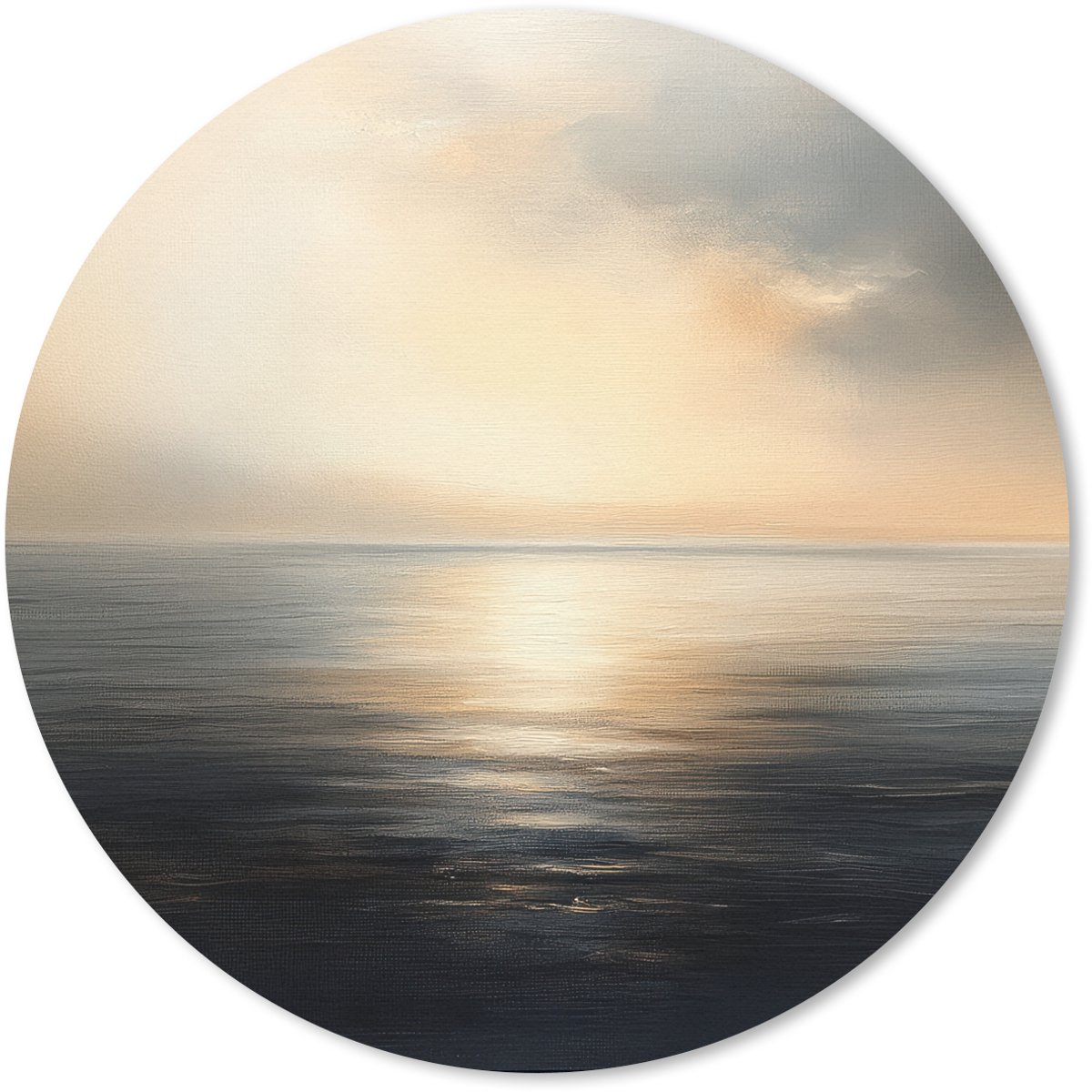 Muismat rond 20x20 cm - Mousepad Zon - Horizon - Zee - Ronde muismatten