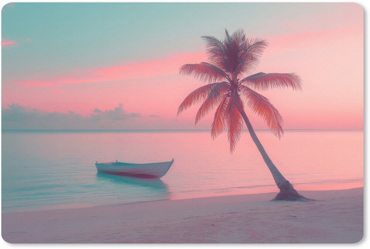 Muismat 27x18 cm - Mousepad Zee - Boot - Zonsondergang - Muismatten