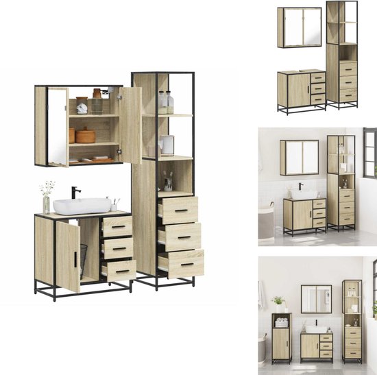 vidaXL - Wastafel - kabinet - voor - de - badkamer - artisanaal