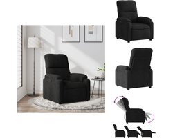 vidaXL Relaxfauteuil - Draaifauteuil - Leunstoel - Relaxstoel - Fauteuil verstelbaar microvezelstof zwart