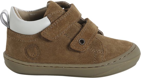 Babyslofjes van zacht leer met antislip bruin