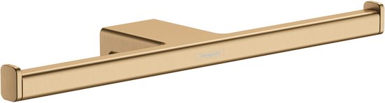 Porte-rouleau double en bronze brossé, au design épuré et minimaliste.