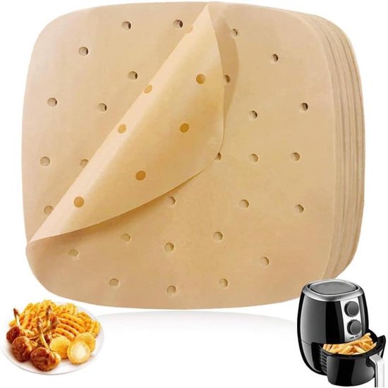 HORJOR Bakpapier, luchtfriteuse, 100 stuks, bakpapier, 20