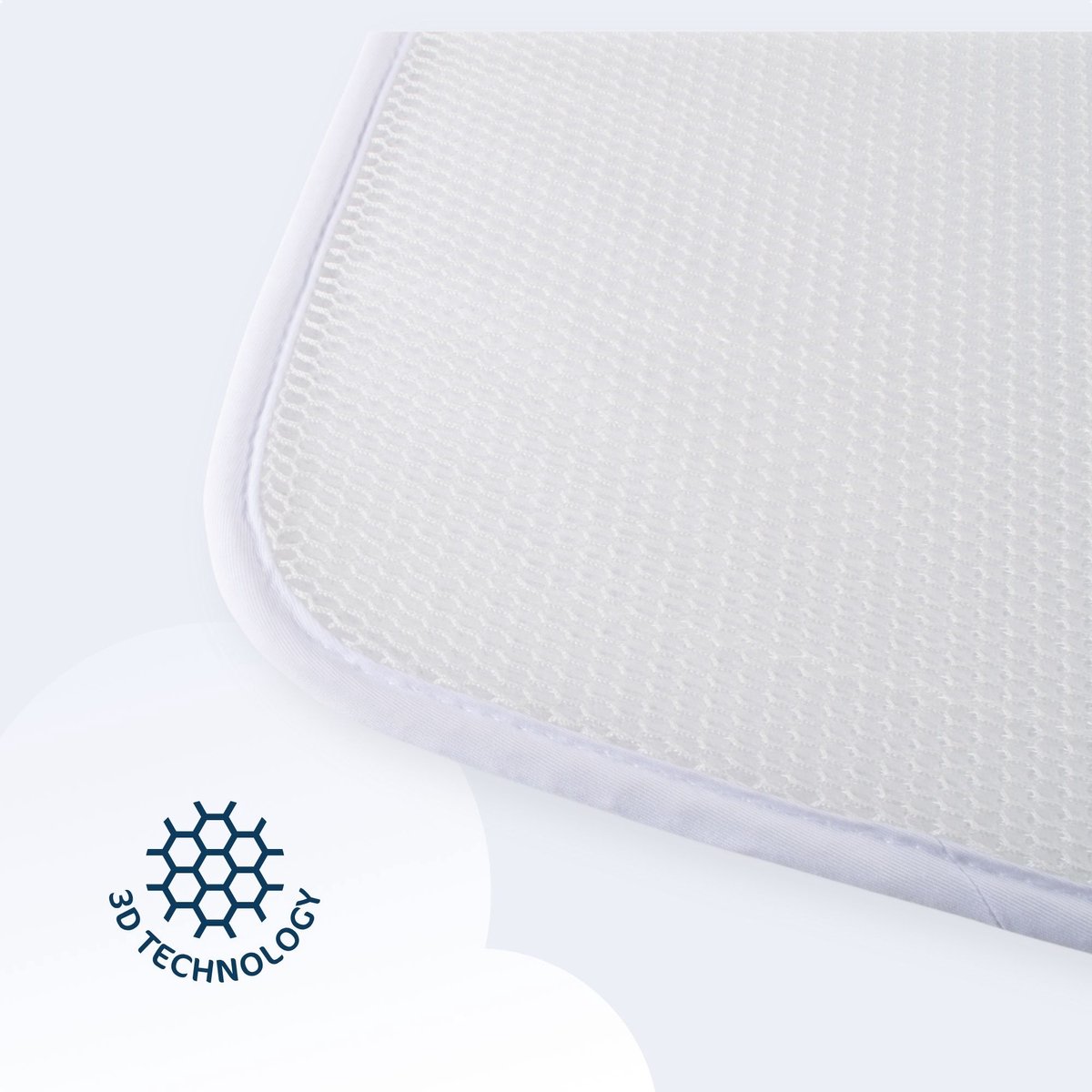 Aerosleep - Essential Pack 2-in-1: Mattress SafeSleep 3D Baby Bed Protector - Premium Quality - Temperature Control - Moisture Absorption - 100% PES - 120 x 60 cm - White