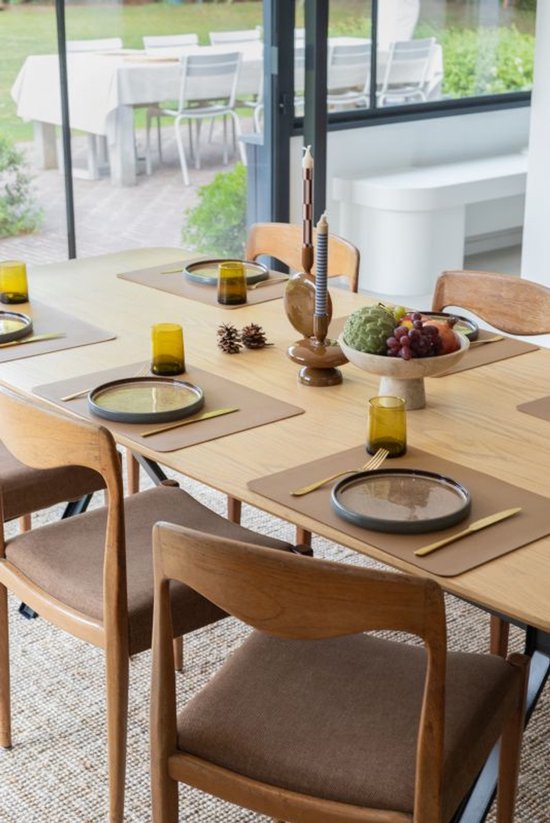 ZICZAC - Set de table TOGO - Lot de 6 - Double face - Simili cuir - 33x45 cm, indiantan