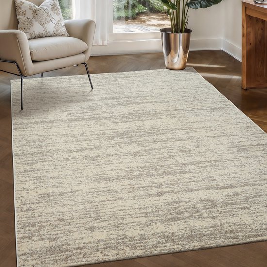 Relax Oslo - Tapis uni à poils ras - Tapis moderne - Crème - 250 x 250 cm carré