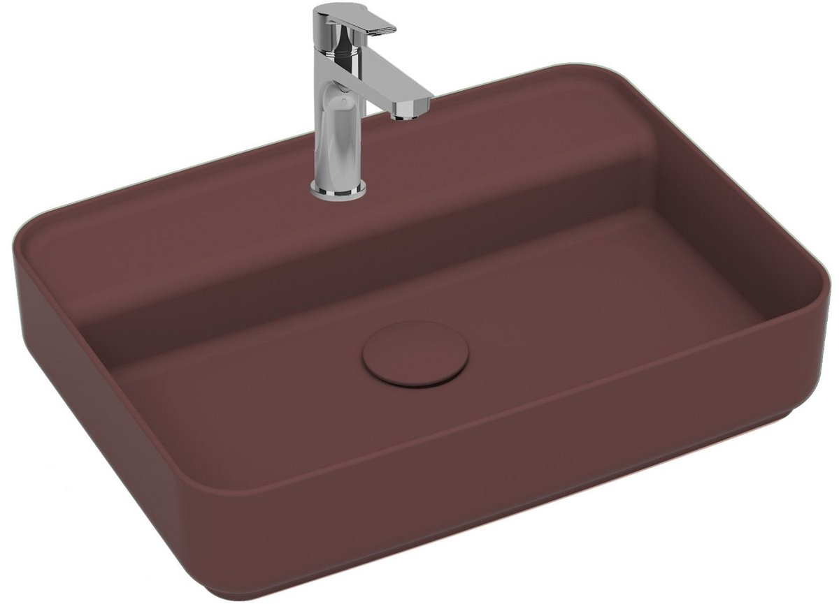Isvea Infinity Wastafel Rechthoekig - Bordeauxrood