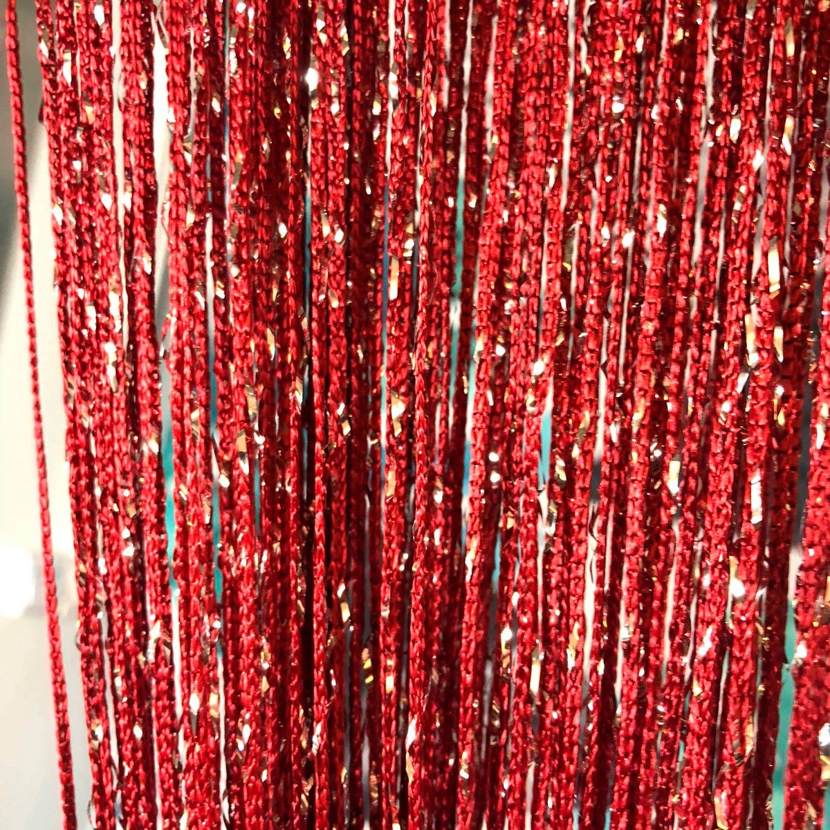 Unyqoos ® Twee Stuks Decoratieve Fadengordijnen Met Kralen Voor Feestelijke Bruiloft En Interieurdecoratie rood