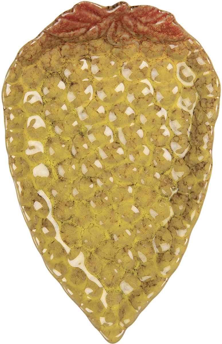 Decoratie schaal 15x10x2 cm Geel Keramiek