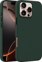 Coverzs luxe leren MagSafe case geschikt voor iPhone 16 Pro (donkergroen) - MagSafe, luxe leren, premium bescherming