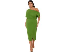 Trendyol Bruine Midi-Jurk Met Één Schouder Tbbss24Ah00083