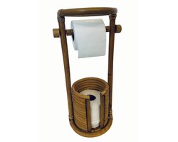 Monnarita - Rattan Toiletpapierhouder Charlly - Handgemaakt - Eco-vriendelijk - Verplaatsbaar