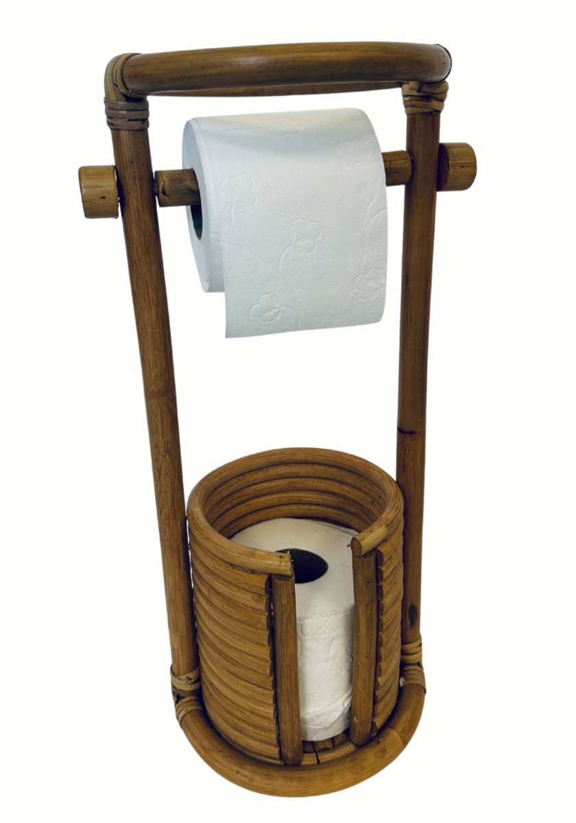 Monnarita - Rattan Toiletpapierhouder Charlly - Handgemaakt - Eco-vriendelijk - Verplaatsbaar
