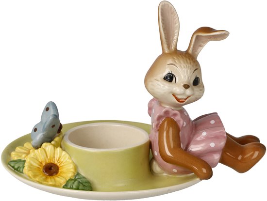 Goebel - Pasen | Photophore / Lanterne Haas - Profitez du printemps| Faïence - 15cm - Lapin de Pâques - Photophore