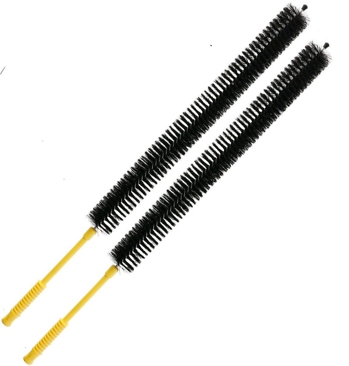 Goedkoopste Radiatorborstel - 2x - kunststof - rood - 74 cm - schoonmaakborstel/rager verwarming