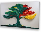 Peinture abstraite colorée d'arbre - Peinture sur toile d'arbre - Peinture sur toile nature - Art abstrait - Peintures classiques - Décoration de salon - toile 120x80 cm
