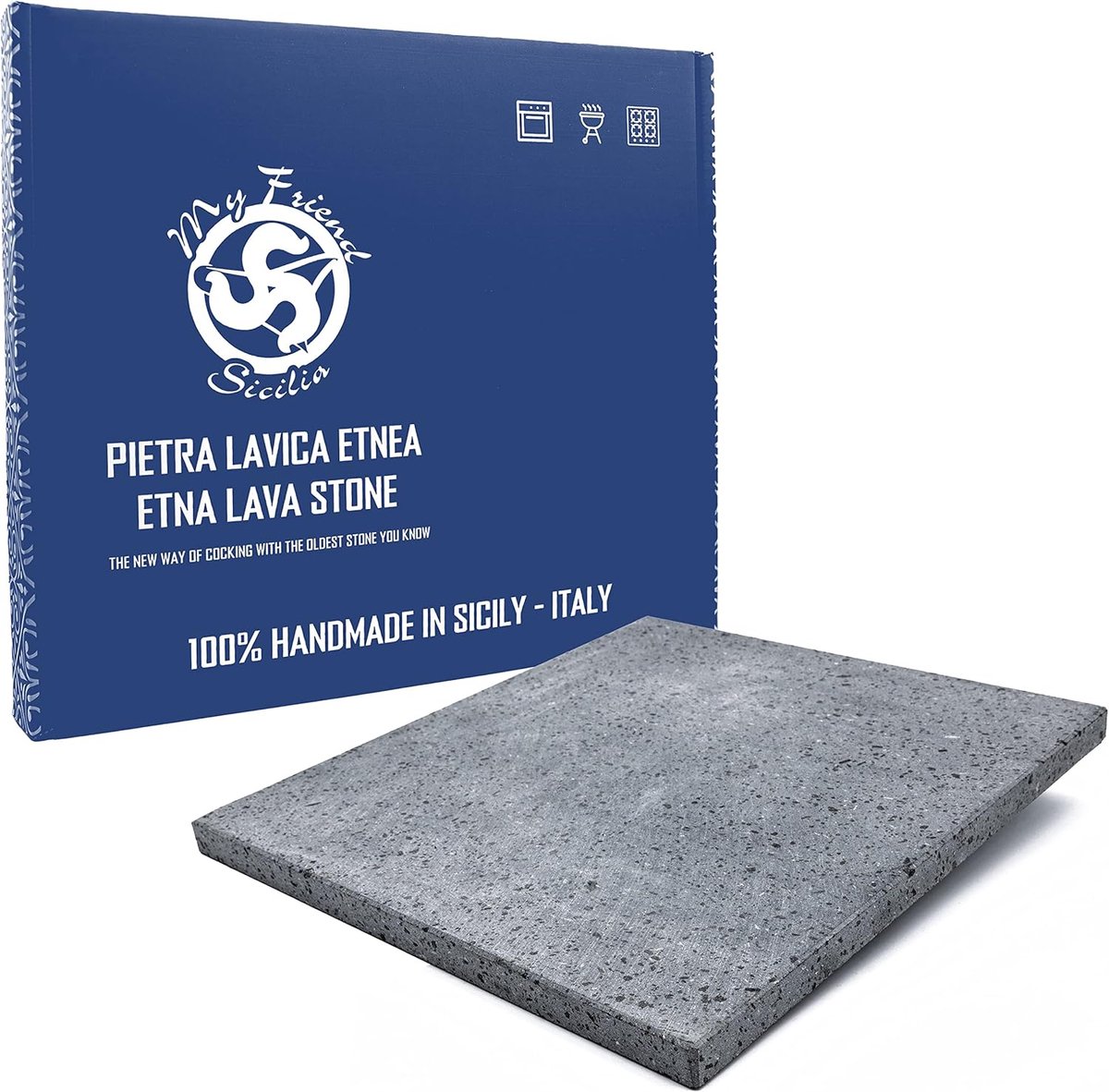 Lavasteen voor Oven en Grill – Vuurvaste Plaat voor Brood en Pizza 39 x 35 cm