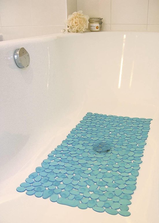 Tapis de douche avec ventouses antidérapantes en silicone en forme de lapin pour homme et femme (blanc