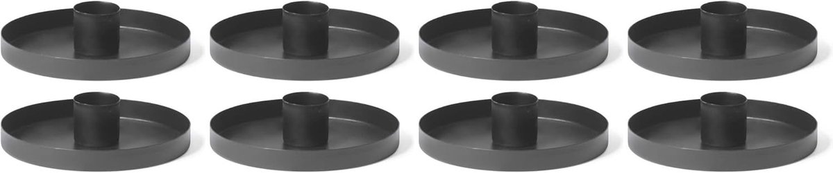 Novaliv Set van 8 tafelkaarsenhouders ZWART diameter 6cm Adventskrans Kersttafeldecoratie scandic chic stokkaarsenhouder kaarsenbord kaarsenhouder kaarsenspeld kaarsenprikker