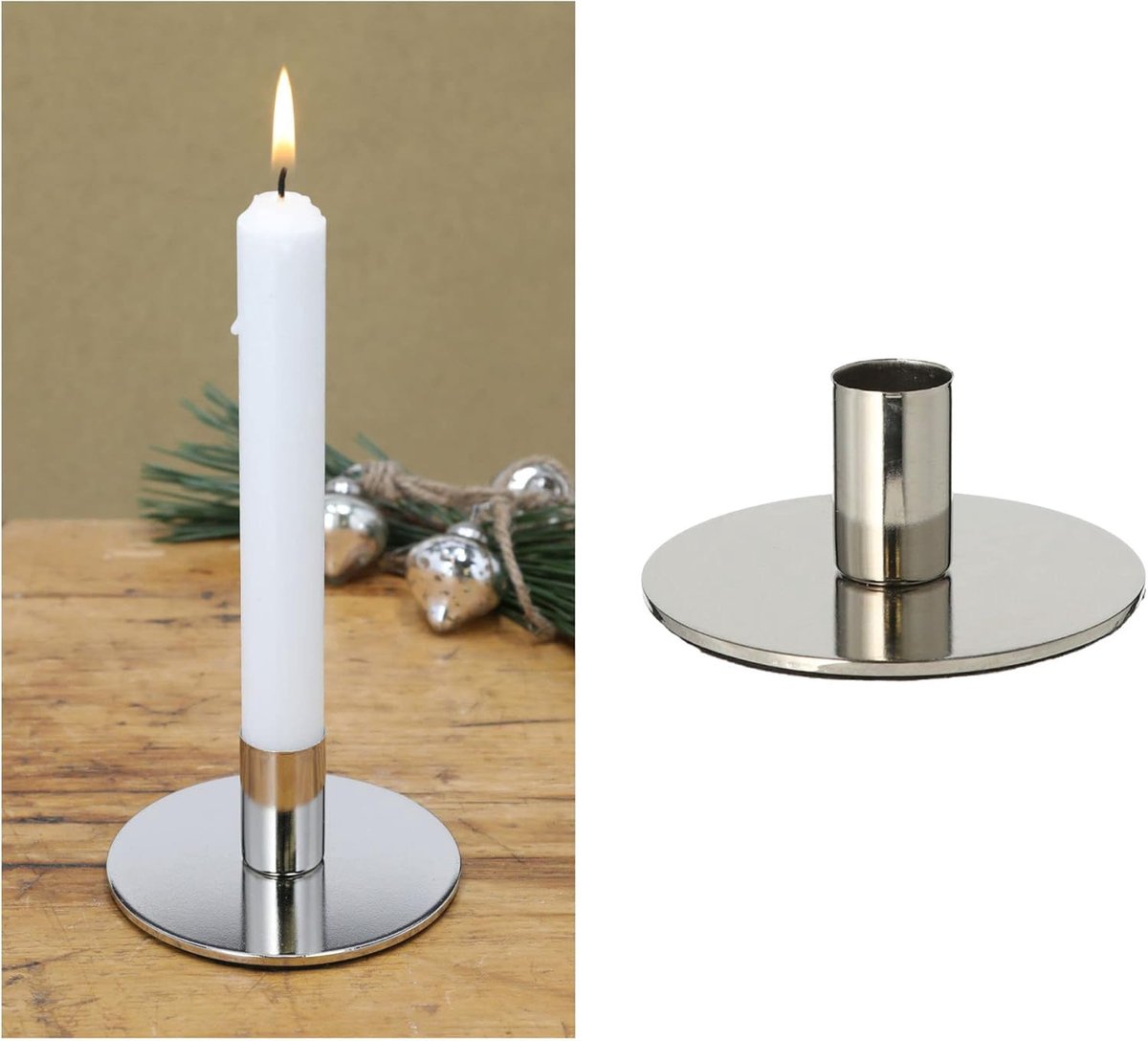 Novaliv Kaarsenhouder metaal zilver 10x5cm woondecoratie vintage kerst tafeldecoratie kaarsenhouder kaarspen scandinavisch chic kaarsenhouder retro woonkamerdecoratie decoratieve kom