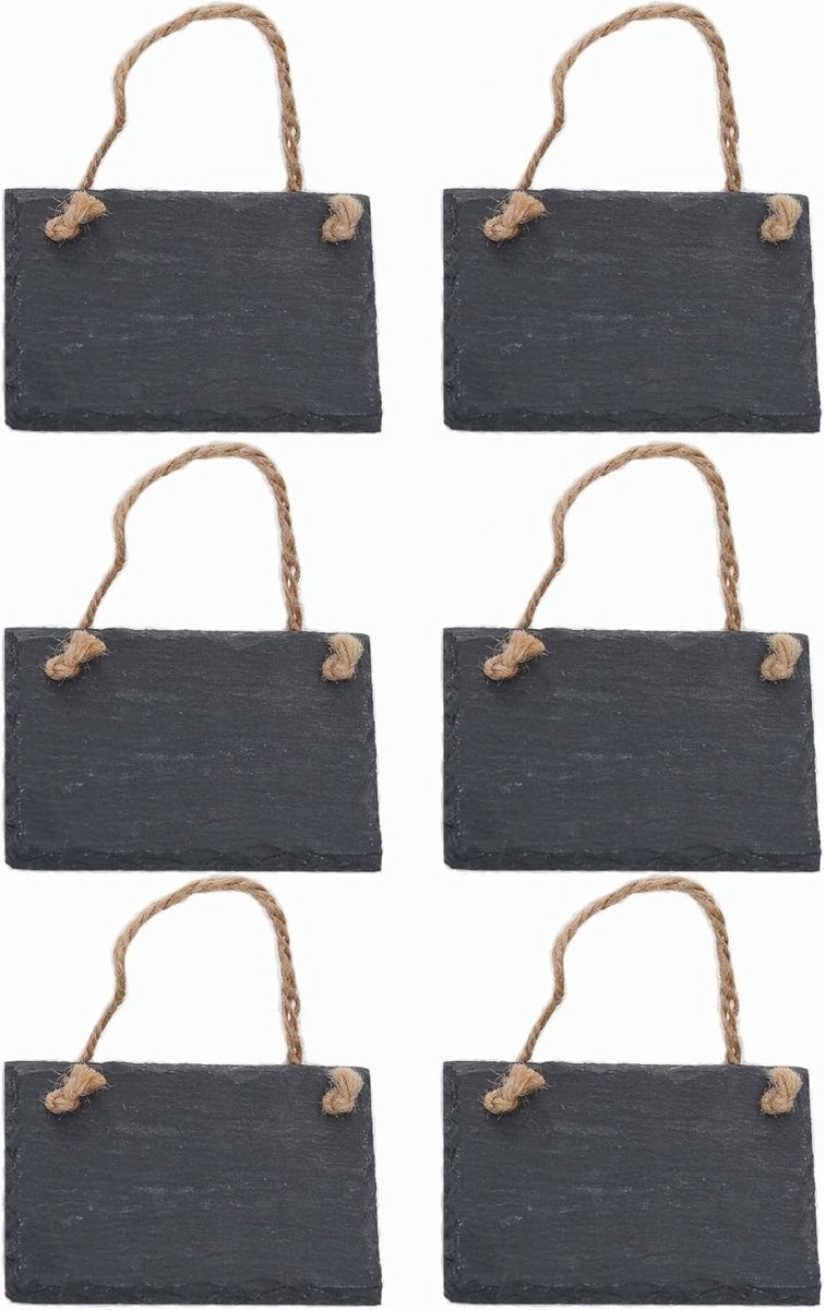 Leisteen bord om op te hangen met jute lint memobord krijtbord wanddecoratie (6,9 cm bord)