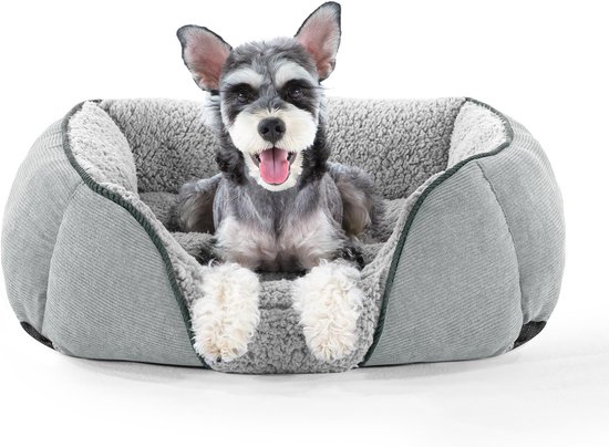YITAHOME Klein hondenbed, wasbare orthopedische hondenbedden en bank van traagschuim met afneembare rits, 71 x 58 x 18 cm, grijs