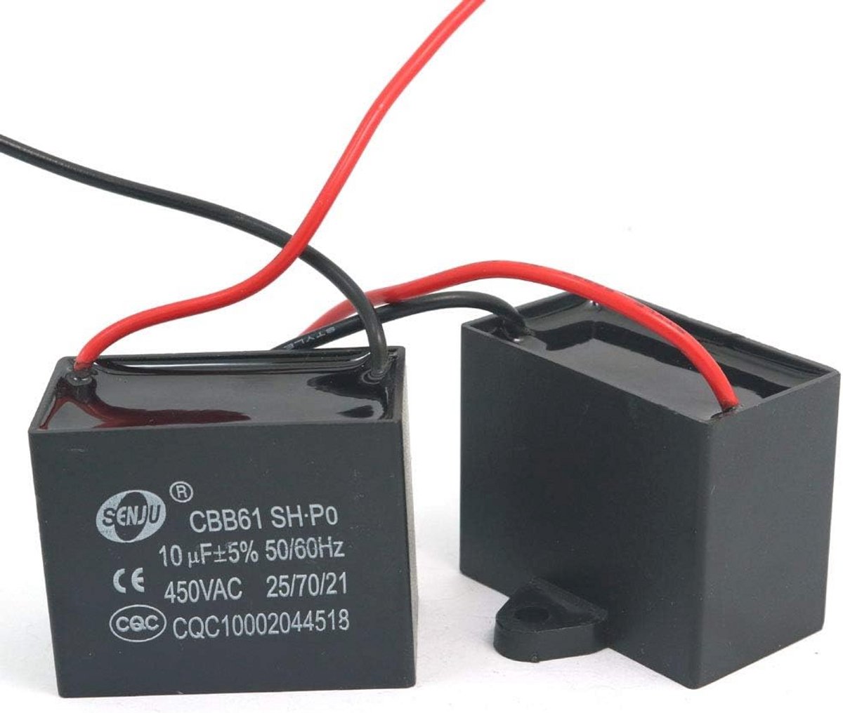 2 Stuks 10uF 450V AC Loopcondensator voor Airconditioning Ventilator