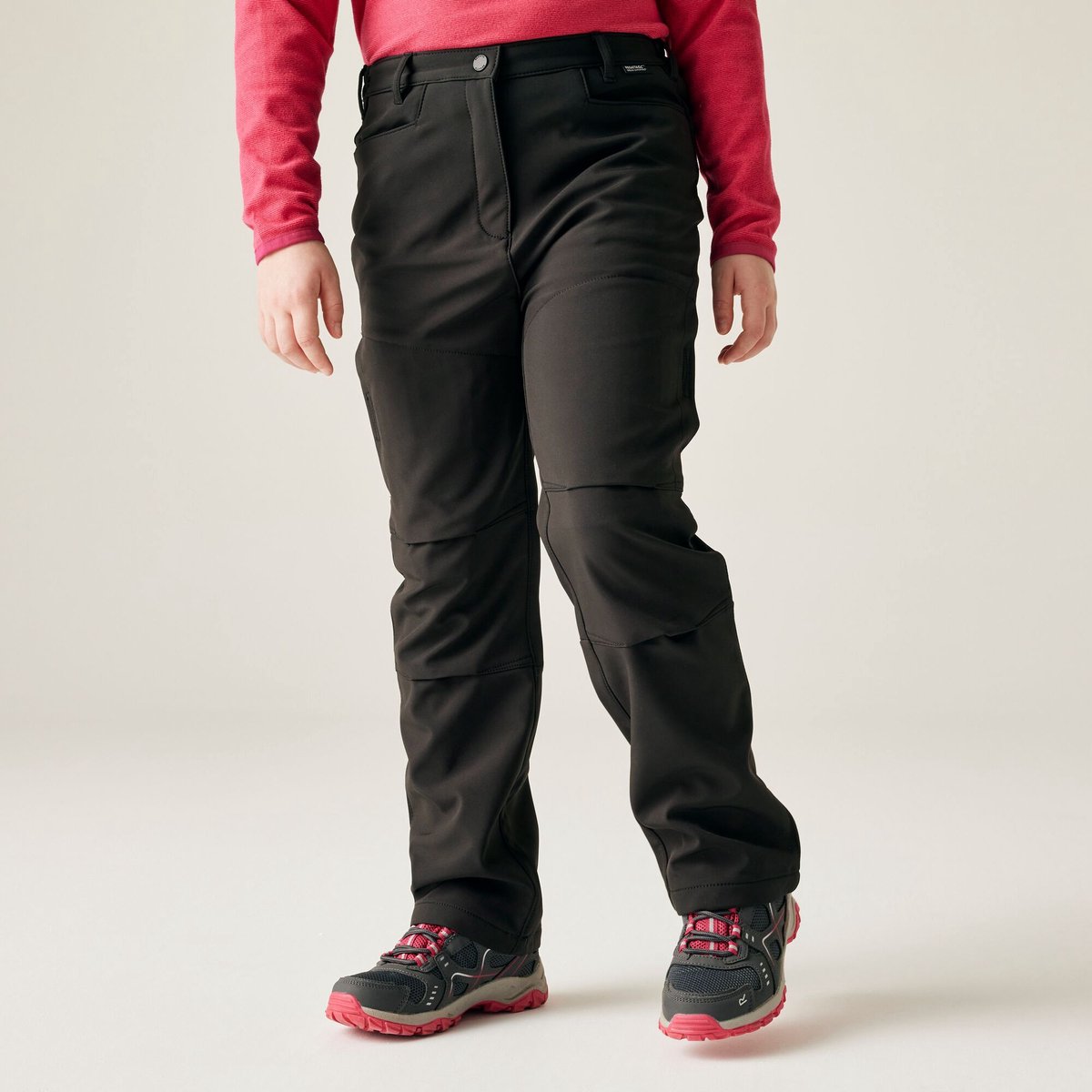 Kinderbroek Highton Stretch met afrits Zwart