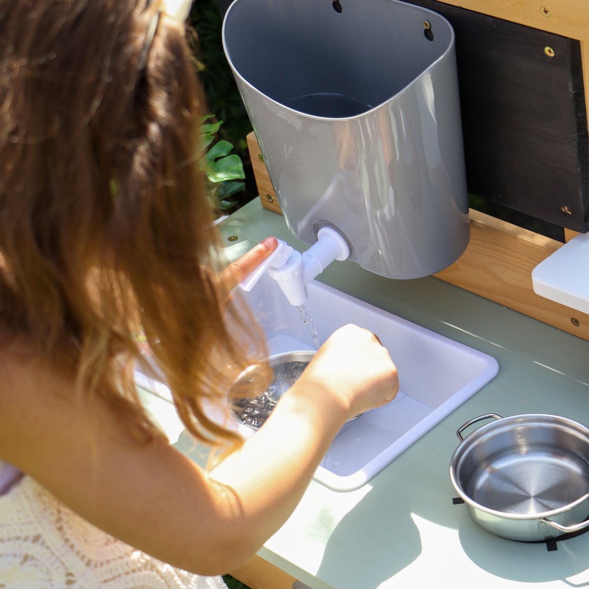 AXI Puck Zand & Water Speelkeuken Bruin/groen - Incl. 6-delige accessoire set - Modder Keuken — afbeelding 19