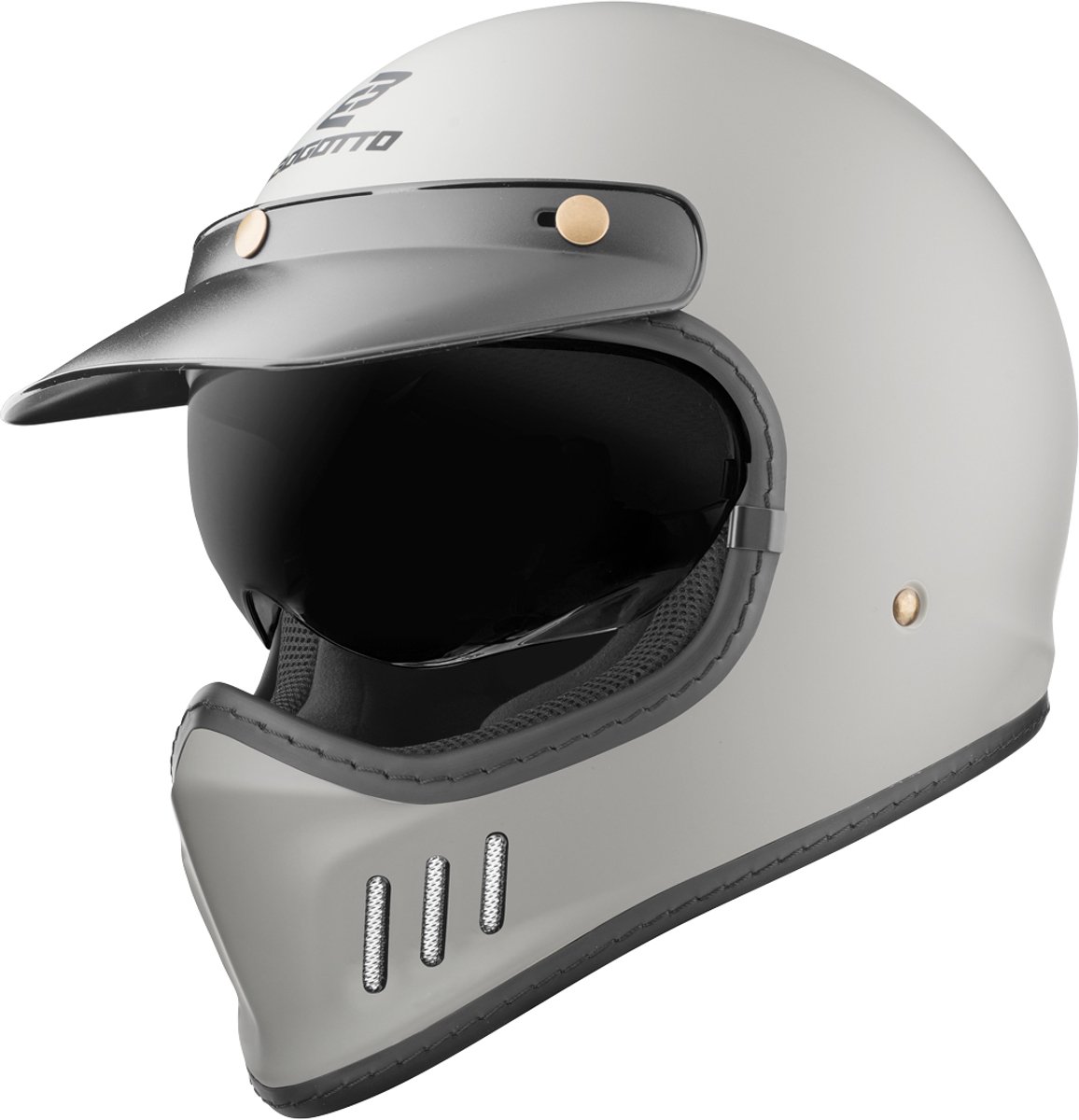 Bogotto FF980 Caferacer Grijs Cross Helm - Maat XS - Helm