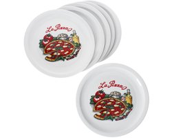 MamboCat Set van 6 LA PIZZA pizzaborden 30,5cm pizza & letters decor