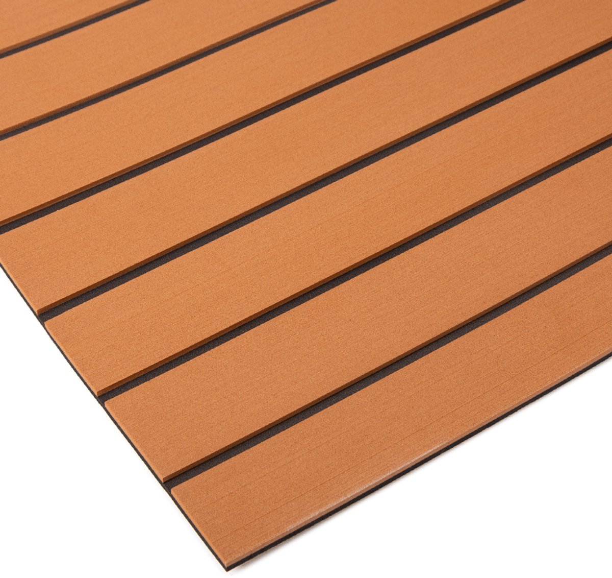 Rubbermagazijn | Eva foam teak | bruin/zwart | 2400x1200 | Dikte 6mm | Antislip vloer voor boot