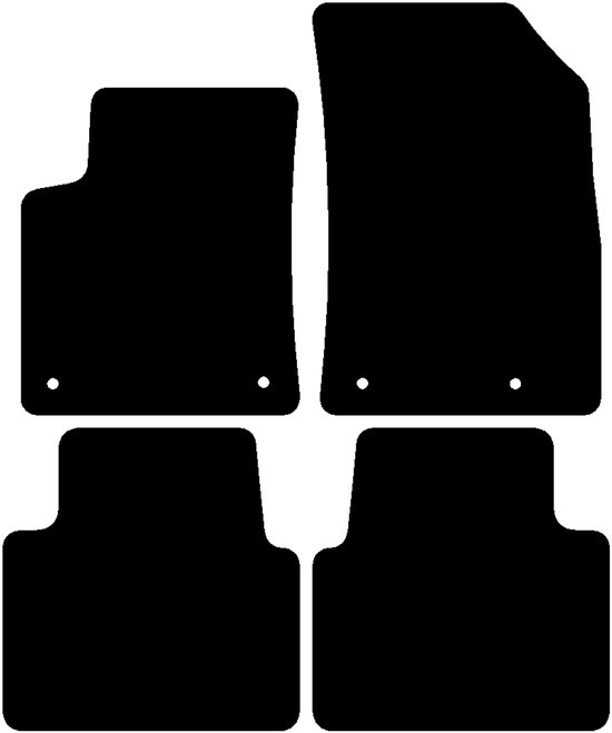 Tapis de voiture sur mesure pour Citroën C3 Aircross 2017 - présent - 4 pièces - Basic - Version : système de montage 1