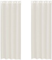 Bol.com vidaXL - Gordijnen - Voile - met - doorvoertules - 2 - st - 140x300 - cm - crème aanbieding