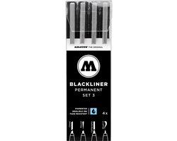 Molotow Blackliner - Set 3 - Set van 4 stuks - Zwart