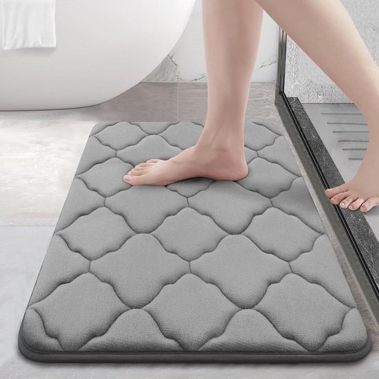 Clara Clark Badkamertapijten, ultrazachte badmat, antislip badkamerkleed, set van fluwelen traagschuim badmatten voor badkamer, set van 2 badtapijten, 17 x 24, aqua lichtblauw