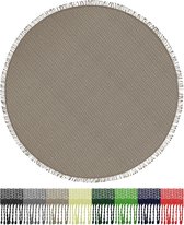Nappe résistante aux intempéries pour jardin, balcon et camping - ronde (140 cm) en cappuccino