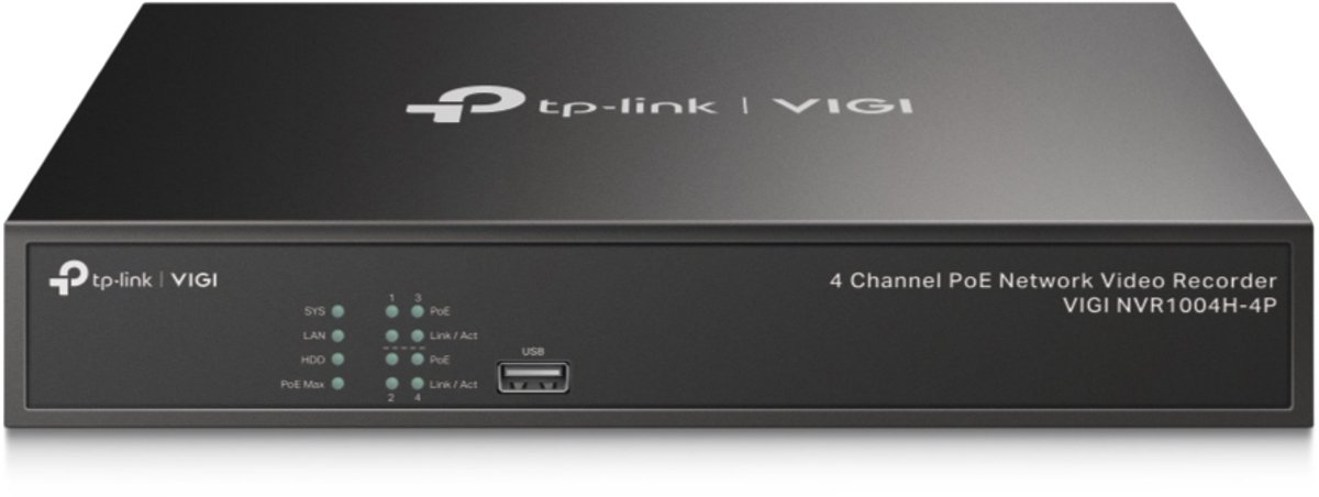 TP-LINK VIGI NVR1004H-4P V1 - NVR - 4 Kanäle (VIGI NVR1004H-4P-2TB(UN))