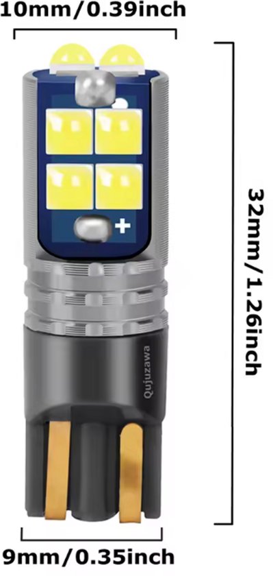 MxyVrix 10 Stuks W5W T10 LED-autolampen – 12V, 6500K, 120 Lm, COB – Voor Interieurverlichting, Kentekenplaat, Deurverlichting – Plug & Play