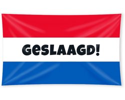 LUQ - Nederlandse Vlag Geslaagd – Rood, Wit Blauw Afstudeer Vlag – Feestelijke Graduation Versiering 90x150 cm