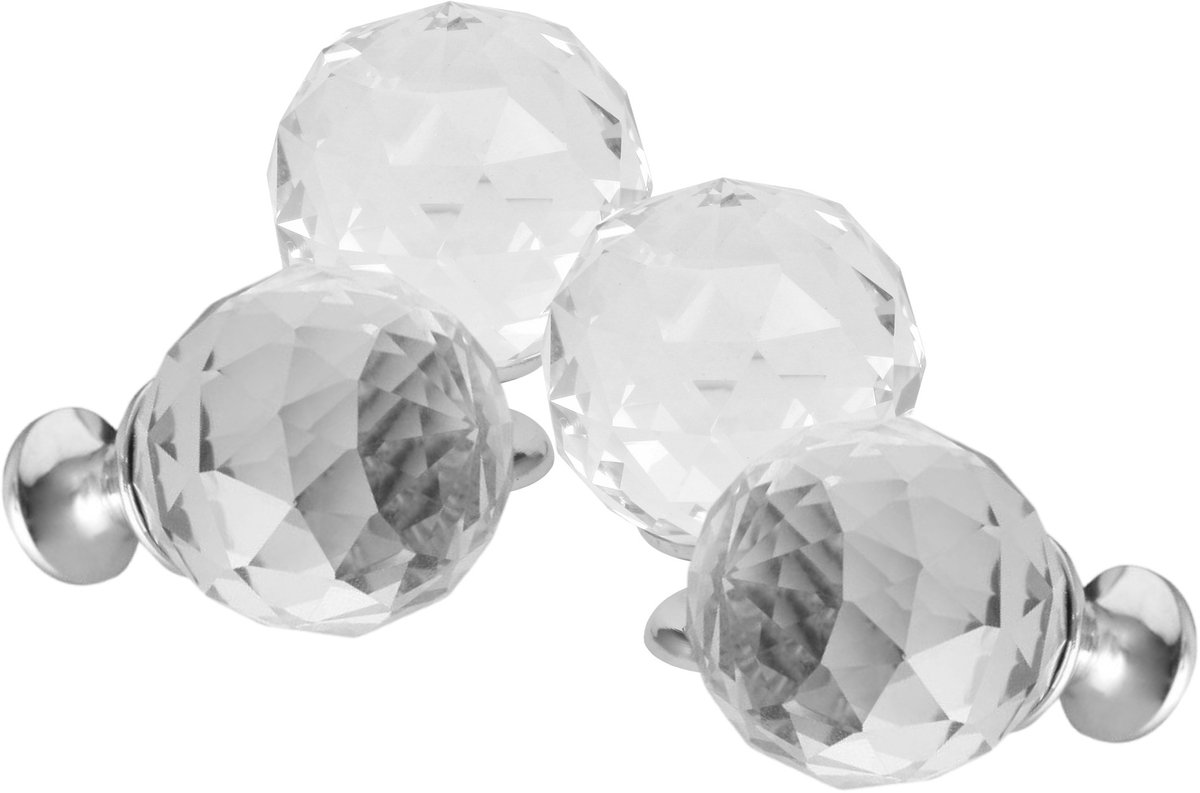 Domino® Meubelknop CRYSTAL PALACE C30mm M6 – WIT - 4 stuk - Hoge Kwaliteit Kastknop Deurknop - Deurknoppen voor kasten - Deurknopjes Meubelknoppen - Keukenkast Grepen - Ladeknop - Ladegreep - Kastgrepen