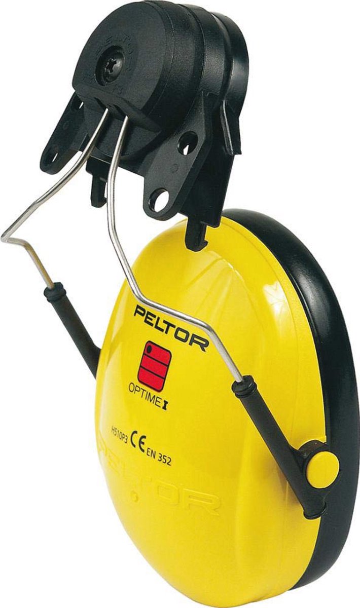 Gehoorbescherming met Helmcapsule P3E - Geel, SNR 26 dB, Steekbevestiging